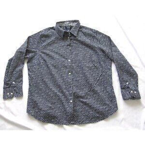 Women's Chaps No Iron Polka Dot Front Button Long Sleeve Shirt Size 1X (WB95)